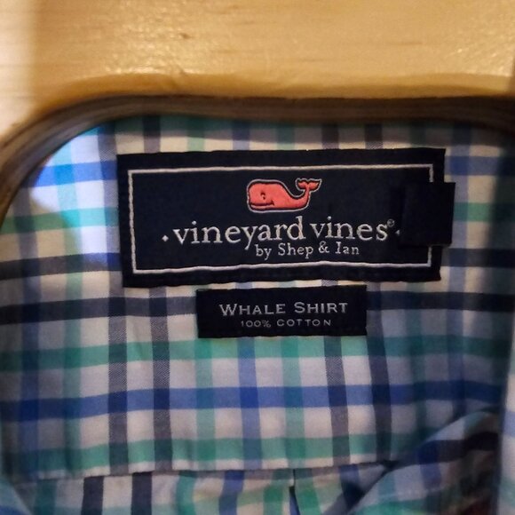 Vineyard Vines Button Down Dress Shirt Medium Men's Long Sleeve The Whale Shirt - Picture 4 of 5
